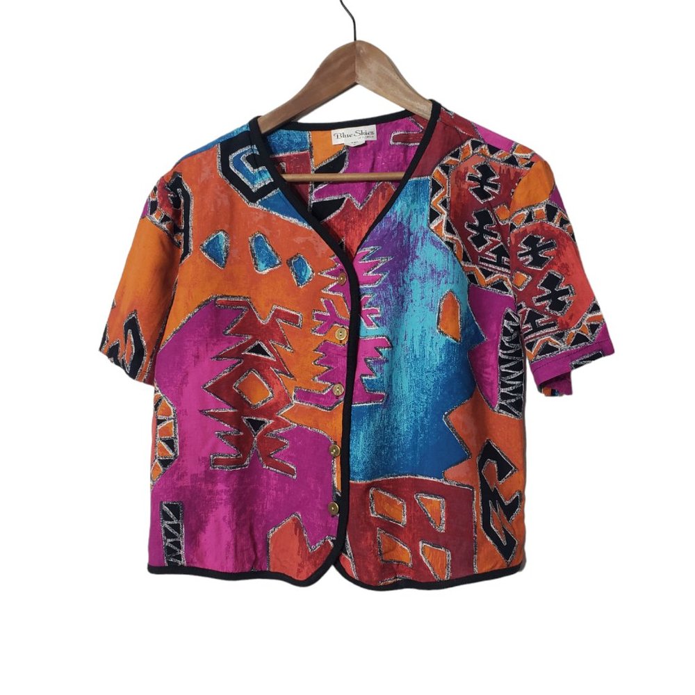 Boho, colorful, chic top size small